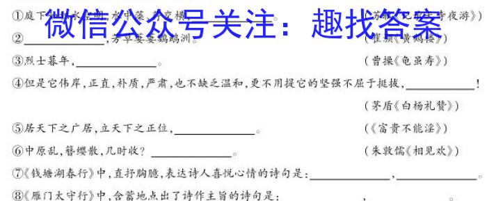 2023届九师联盟高三年级3月联考（老高考）语文