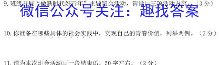 安徽第一卷·2023年安徽中考信息交流试卷（四）语文