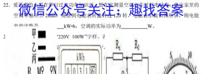 中考必刷卷·安徽省2023年安徽中考第一轮复习卷(八)8物理`