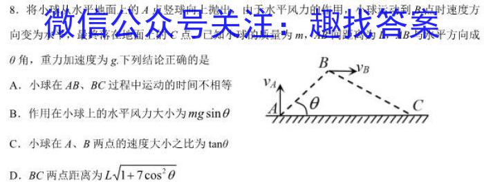 安徽省2022-2023学年第二学期八年级期中作业调研物理`