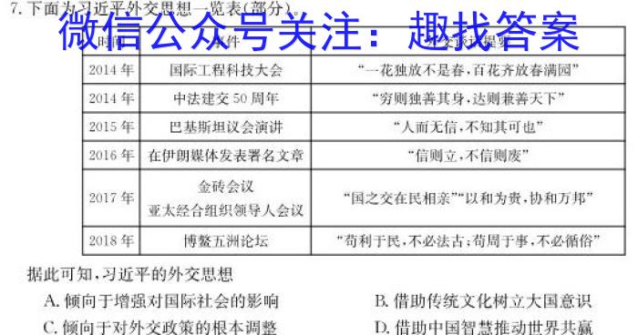 NT2023届普通高等学校招生全国统一考试模拟试卷(二)(全国卷)历史