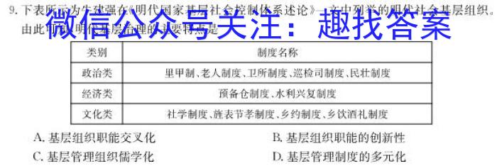 2023遵义市笔四教育集团高二联考历史