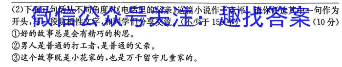 2023年普通高校招生考试冲刺压轴卷X234语文