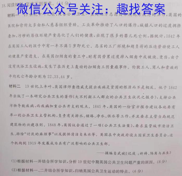 天一大联考·2023届河南省“顶尖计划”高三第三次联考（三）历史试卷