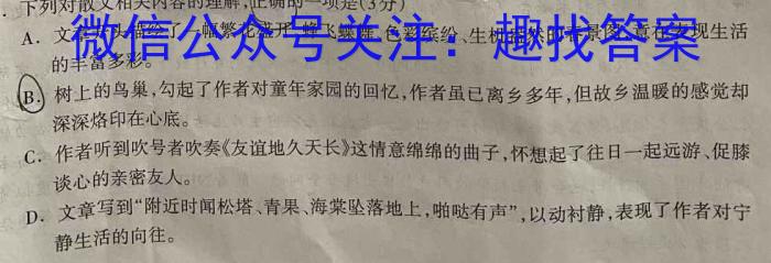 昆明市第一中学2023届高中新课标高三第九次考前适应性训练语文