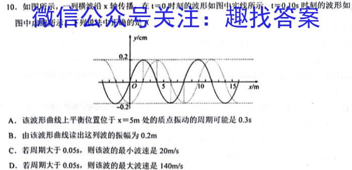 2023年江西省初中学业水平考试模拟卷（四）物理.