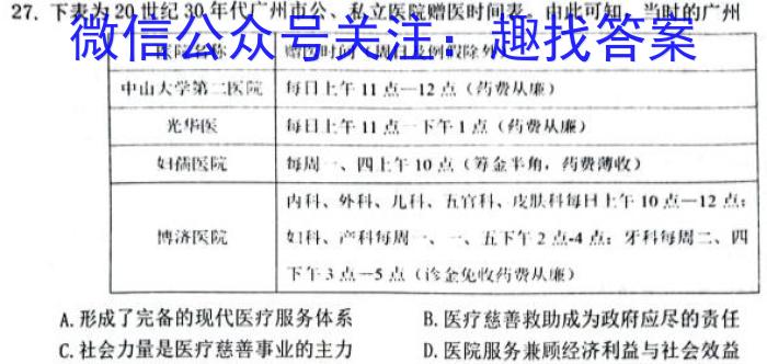 全国大联考2023届高三全国第七次联考7LK·新教材老高考历史