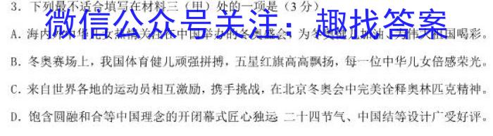 金考卷2023年普通高等学校招生全国统一考试 新高考卷 押题卷(四)语文