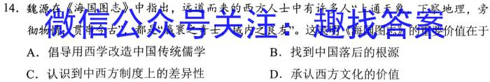 2023年陕西省初中学业水平考试•全真模拟（三）A版历史