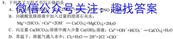 新疆乌鲁木齐2023年高三年级第三次质量监测(问卷)化学