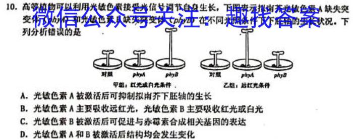 2023届甘肃大联考高三4月联考（音乐♪）生物