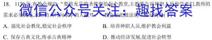 万唯中考2023年山西省初中学业水平考试（二）历史