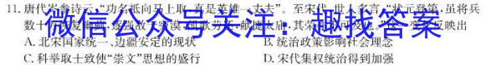 高考研究831重点课题项目陕西省联盟学校2023年第二次大联考历史