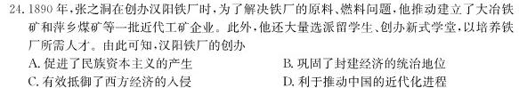天利38套河北省2023年初中毕业生升学文化课考试押题卷(六)历史
