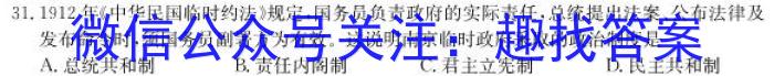 天一大联考 河南省2023年九年级学业水平模拟测评历史