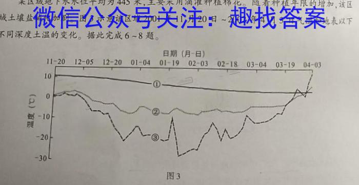 2023年九师联盟高三年级4月质量检测（X）s地理