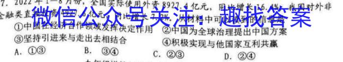 2023年“安徽省示范高中皖北地区”第25届高三联考（3月）s地理