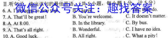 江苏省苏州市2023届九年级第二学期适应性练习英语