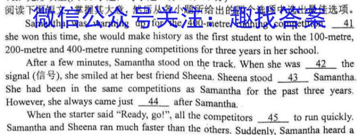 2022-2023学年安徽省九年级下学期阶段性质量监测（七）英语