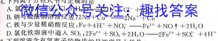 中考仿真卷2023年山西省初中学业水平考试(六)化学