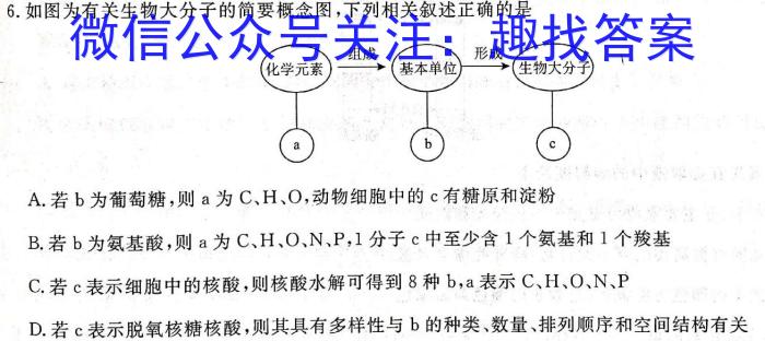 箐师联盟2023年高三年级4月质量检测生物