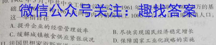 天一大联考 河南省2023年九年级学业水平模拟测评历史试卷