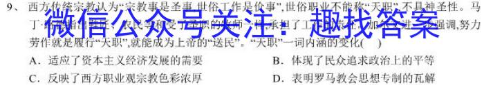 2023年云南省第二次高中毕业生复习统一检测历史