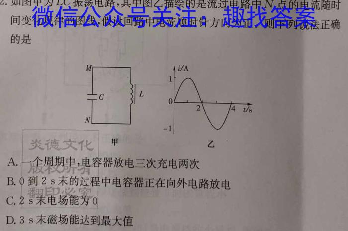 2024届广东大联考高二4月联考（23-388B）.物理