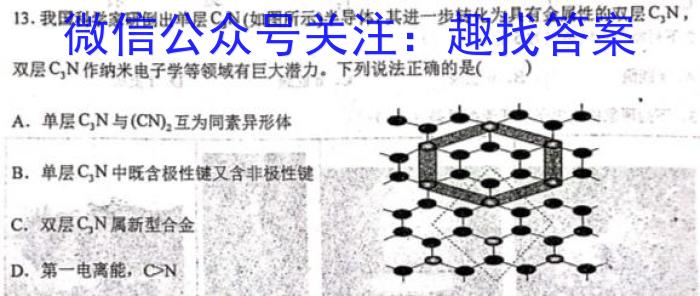 中考必刷卷·2023年安徽中考第一轮复习卷（十）化学