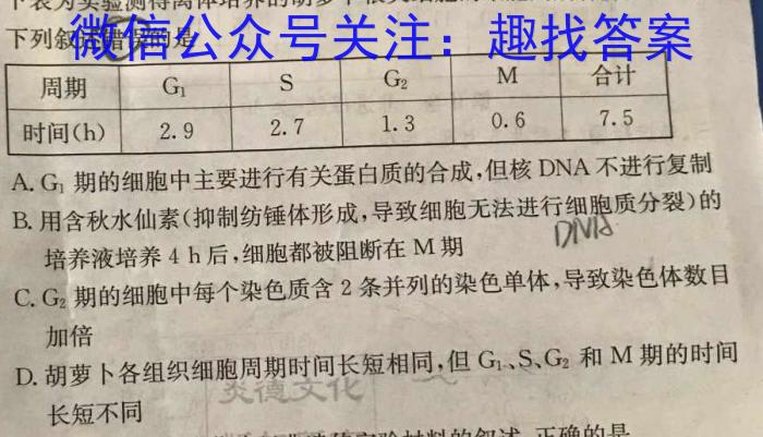 学普试卷2023届高三第十次·新高考模拟卷(十)1生物