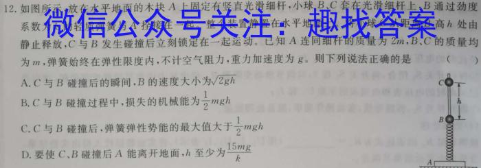 2023届智慧上进·名校学术联盟·高考模拟信息卷押题卷(十二)f物理