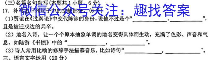 天一大联考·三晋名校联盟2022-2023学年(下)高三顶尖计划联考语文