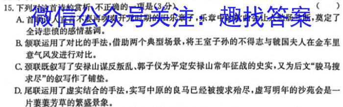 金考卷2023年普通高等学校招生全国统一考试 新高考卷 押题卷(五)语文