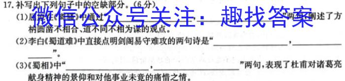 九师联盟 2022~2023学年高三押题信息卷(老高考)(四)语文