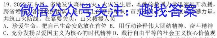 2023年江西省初中学业水平模拟考试（二）（23-CZ133c）政治试卷d答案