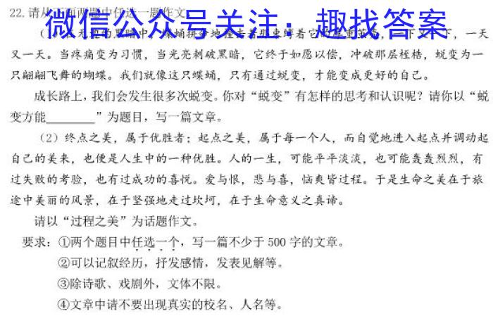 佩佩教育·2023年普通高校统一招生考试 湖南四大名校名师团队猜题卷语文