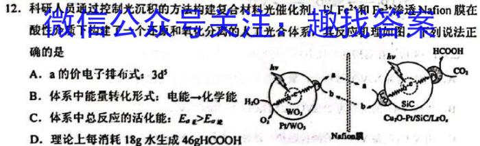 衡水金卷先享题压轴卷2023答案 福建专版新高考B二化学