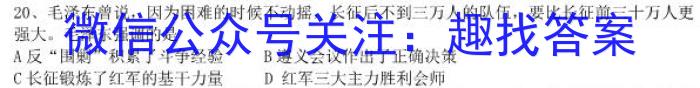 安徽2022~2023学年九年级联盟考试(二)(23-CZ125c)历史