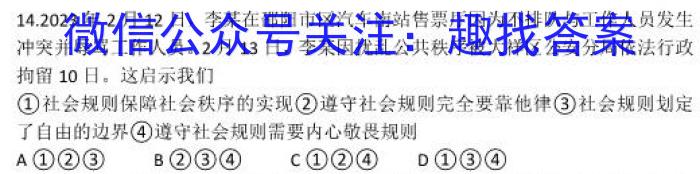 2023届普通高等学校招生全国统一考试冲刺预测·全国卷 EX-E(二)s地理