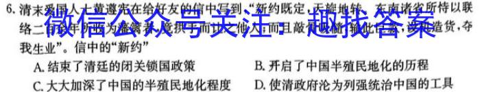 中考必刷卷·2023年安徽中考第一轮复习卷（六）历史