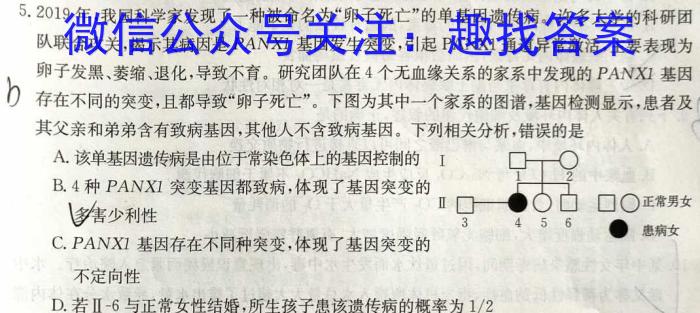2023届高三湖北十一校第二次联考生物试卷答案