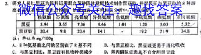 陕西省2023届临潼区、阎良区高三年级模拟考试（4月）生物