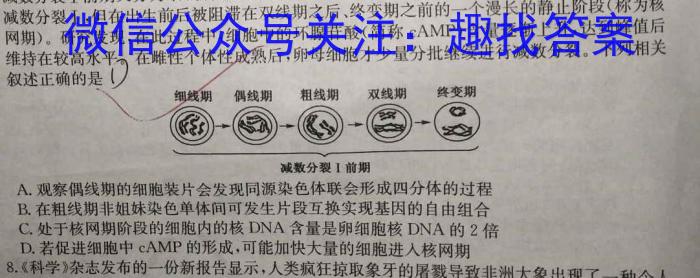 安徽省2023届九年级学情诊断考试生物试卷答案