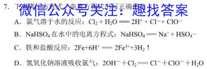 天一大联考·2023届河南省“顶尖计划”高三第三次联考（三）化学