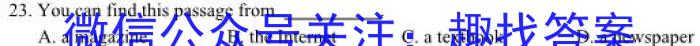 江西省2023年学科核心素养·总复习(八)英语