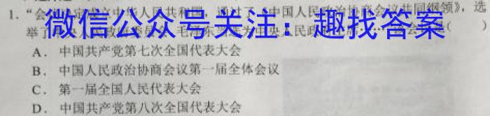 2022-023学年安徽省九年级下学期阶段性质量监测（六）历史