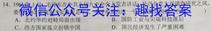 2022-023学年安徽省八年级下学期阶段性质量检测（六）历史