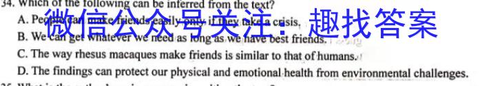 河南省创新发展联盟2023高二下学期4月期中考试（23-419B）英语