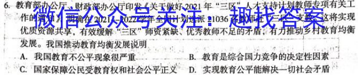 2023年普通高等学校招生全国统一考试模拟试卷（一）&政治