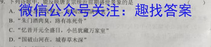 炎德英才大联考湖南师大附中2023届模拟试卷(一)历史